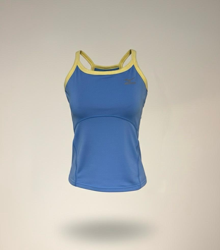 Camiseta tirantes mujer celeste/amarillo